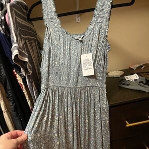 NWT Patrons of Peace Blue and White Paisley women’s summer Dress